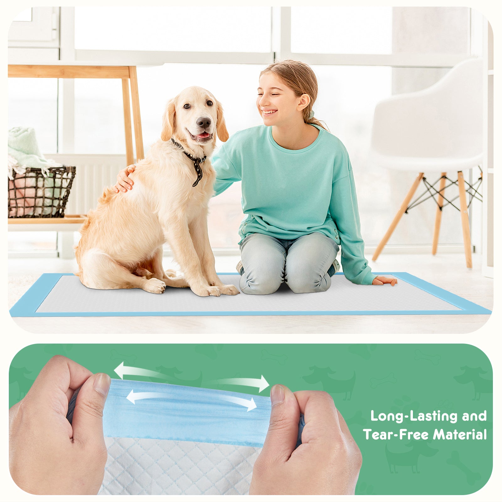 Puppy Pads: Leak-proof Quick-drying Disposable Dog Pads
