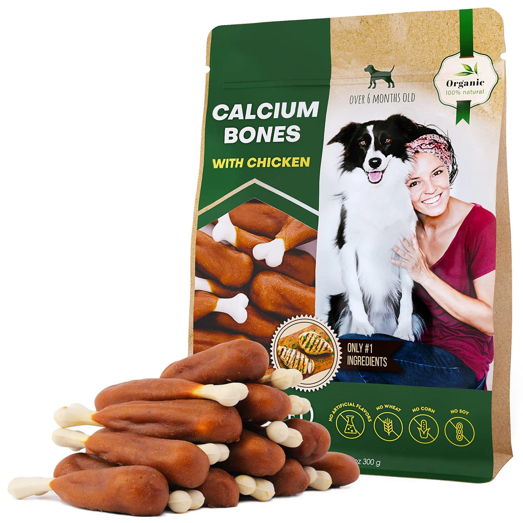 Dog Calcium Bones Wrapped Chicken & Rawhide